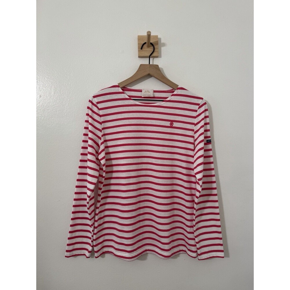 Lilly Pulitzer x Saint James Pink Stripe Long Sleeve Top Basic Casual Large